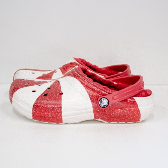 Crocs Kids Classic Holiday Lined Clogs Candy Cane Size Juniors 4 - Picture 5 of 9